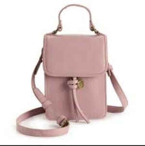 FRYE AND CO. Blush Pink Leather Crossbody Phone Bag